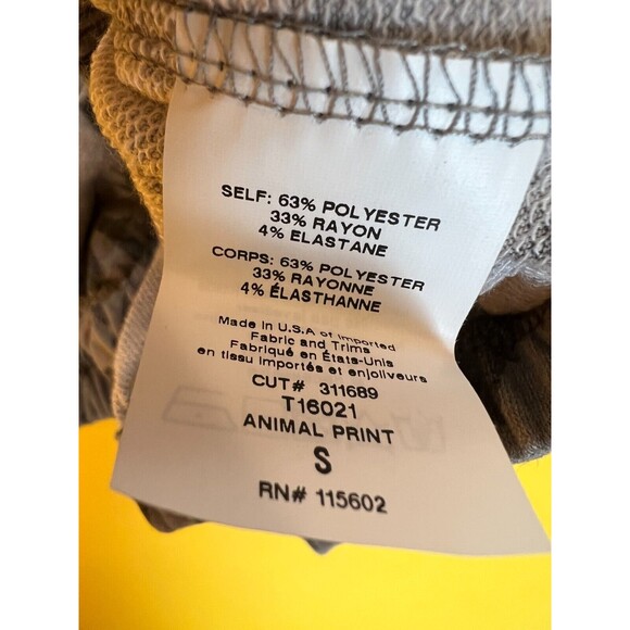 Lush Turtleneck Drawstring Sweatshirt Top Womens S Grey Leopard Long Sleeve NWT - Picture 5 of 6